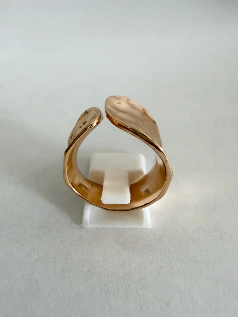 BNIB - Gold Organic Textured Wave Open Statement Ring